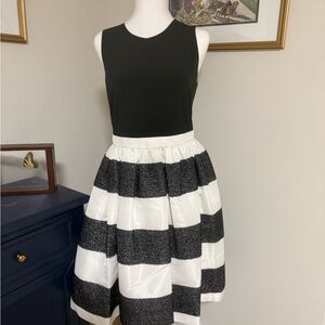 Calvin Klein black and White Striped dress